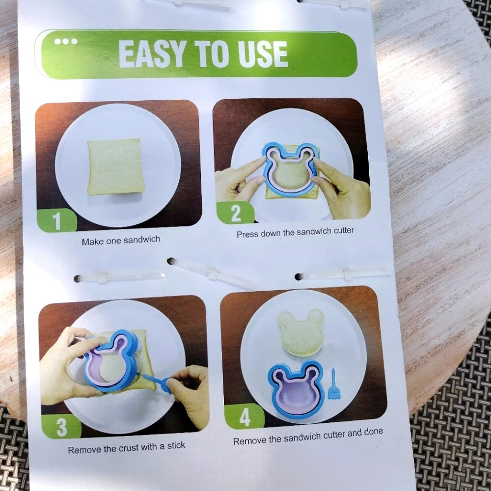 Target Bullseye Sandwich Cutter Set of 9 Pieces with Bear, Dino and Duck Shapes